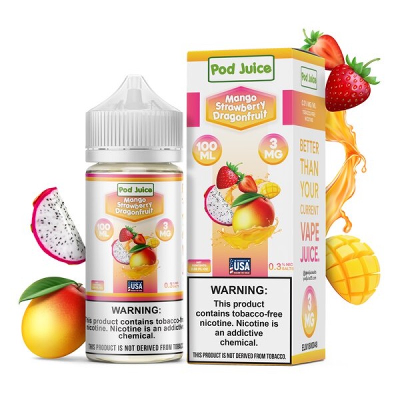 Pod Juice Mango Strawberry Dragonfruit E-juice 100...