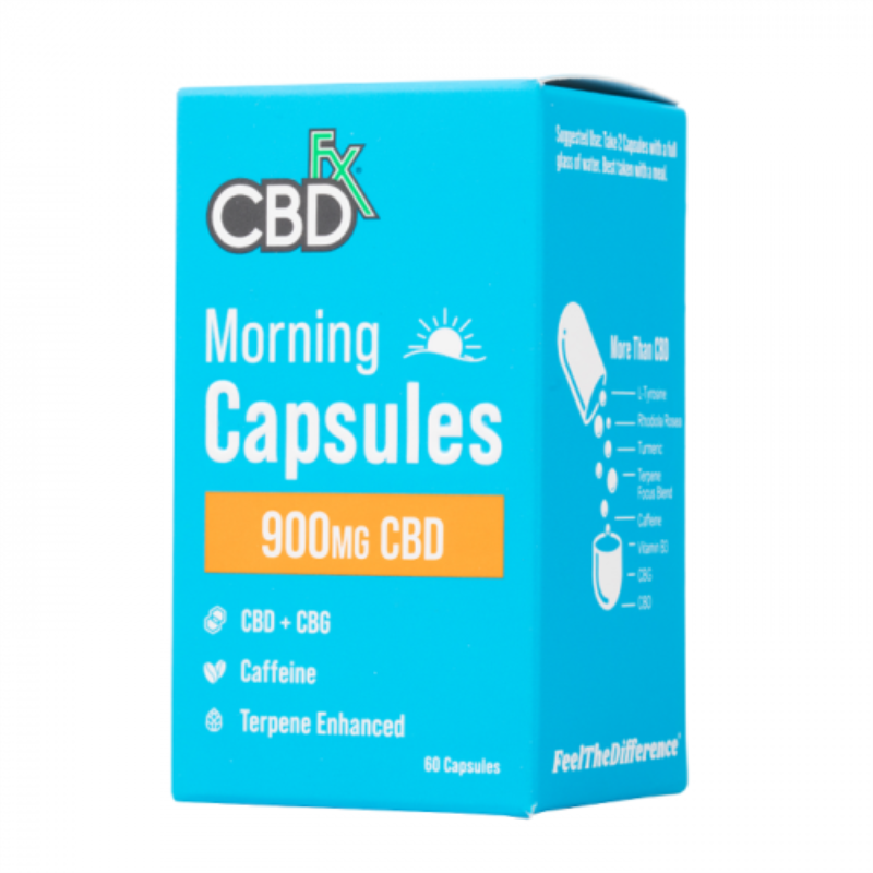 CBDfx Broad Spectrum CBD + CBG Morning Capsules For Energy & Focus