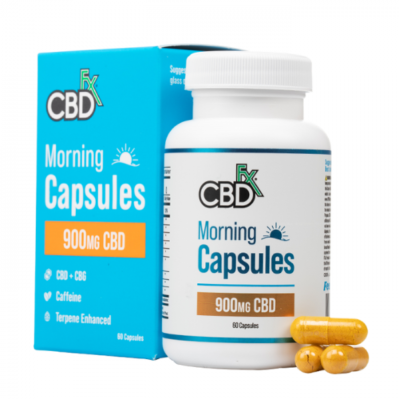 CBDfx Broad Spectrum CBD + CBG Morning Capsules For Energy & Focus