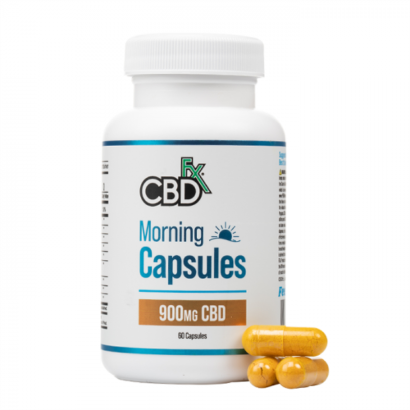 CBDfx Broad Spectrum CBD + CBG Morning Capsules For Energy & Focus