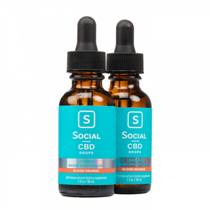 Social CBD Blood Orange Broad Spectrum CBD Oil Dro...