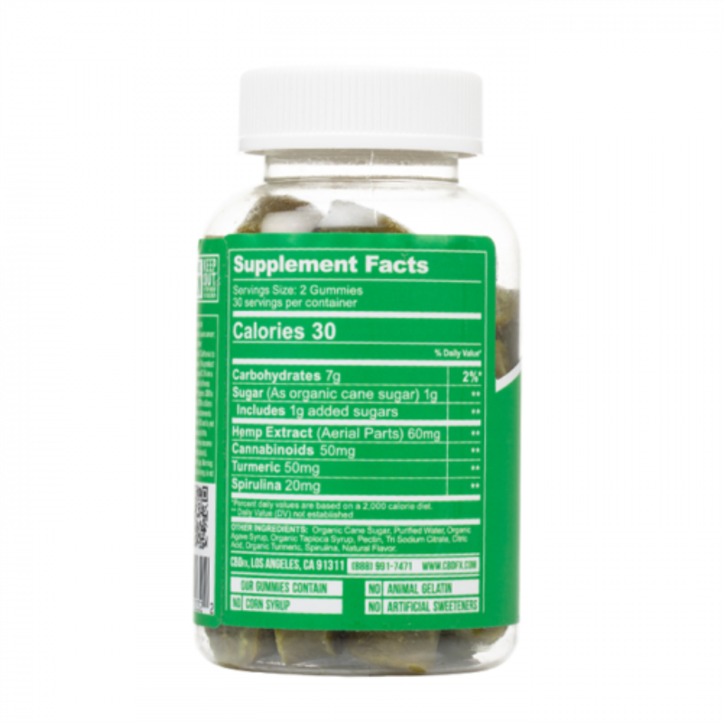 CBDfx CBD Gummies With Turmeric And Spirulina 1500mg