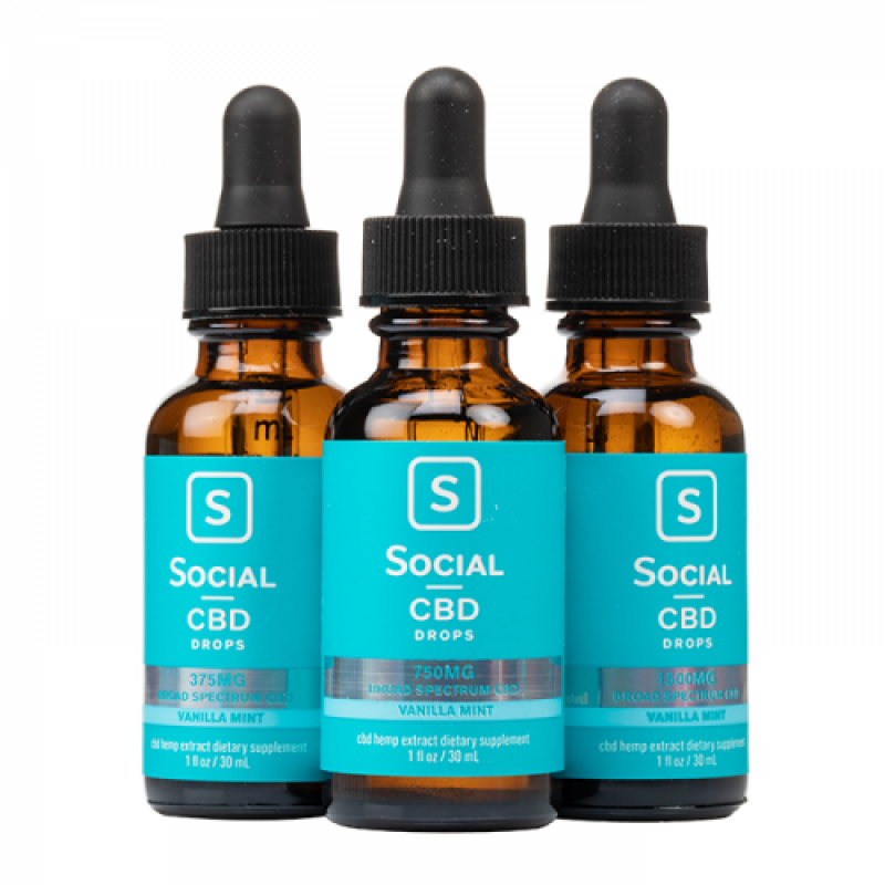 Social CBD Vanilla Mint Broad Spectrum CBD Oil Dro...