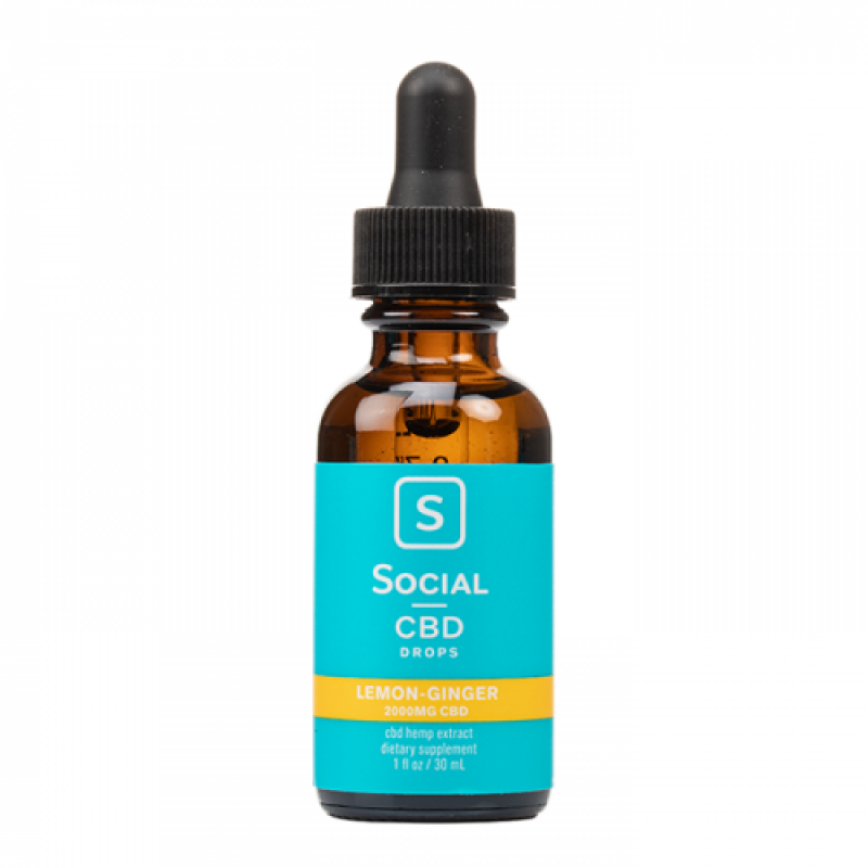 Social CBD Lemon Ginger Isolate CBD Oil Drops