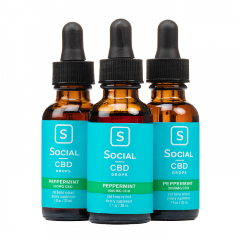 Social CBD Peppermint Isolate CBD Oil Drops