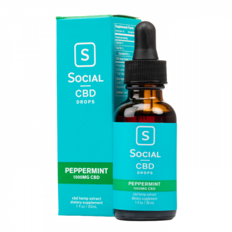 Social CBD Peppermint Isolate CBD Oil Drops