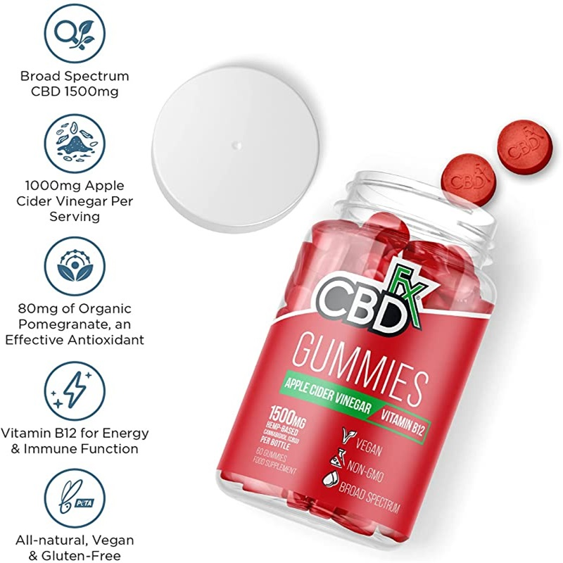 CBDfx CBD Gummies With Apple Cider Vinegar 1500mg