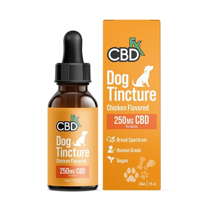 CBDfx Chicken Flavor Broad Spectrum CBD Oil Dog Ti...