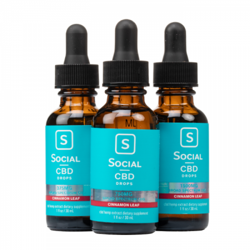 Social CBD Cinnamon Leaf Broad Spectrum CBD Oil Dr...