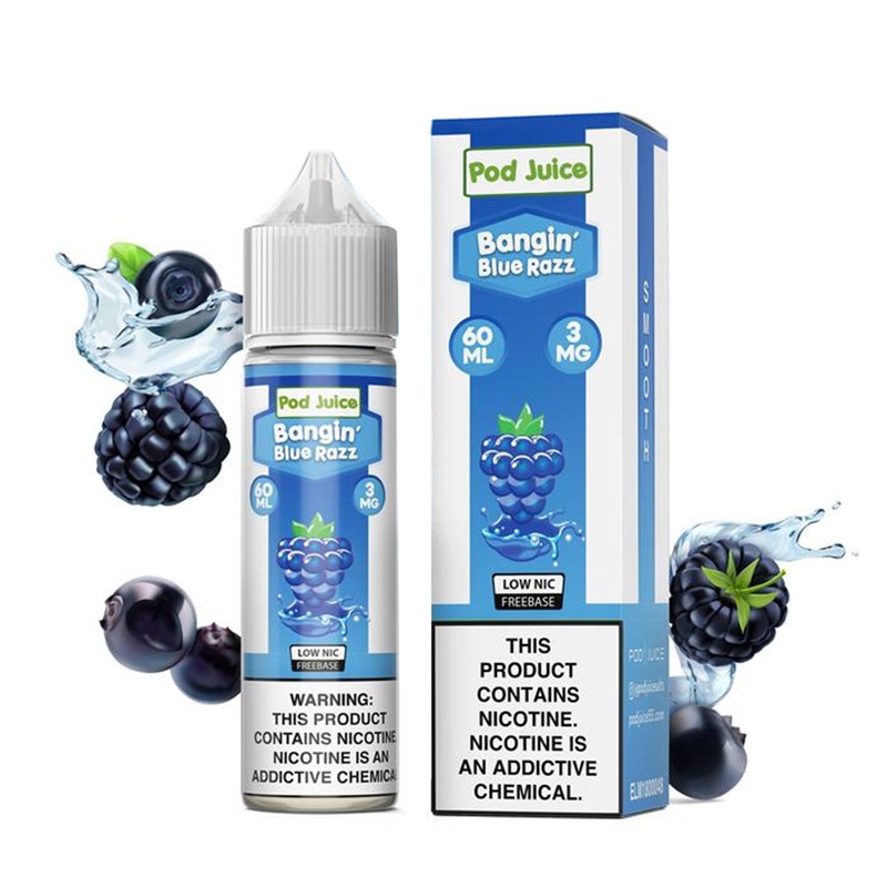 Pod Juice Bangin Blue Razz E-juice 60ml