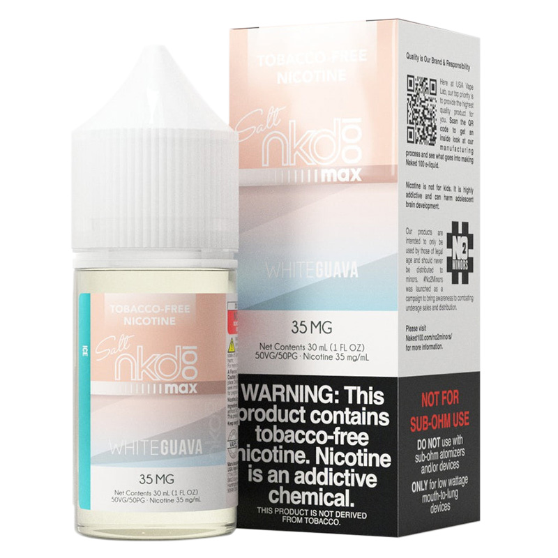 Naked 100 MAX White Guava Ice Salt Tobacco Free Ni...