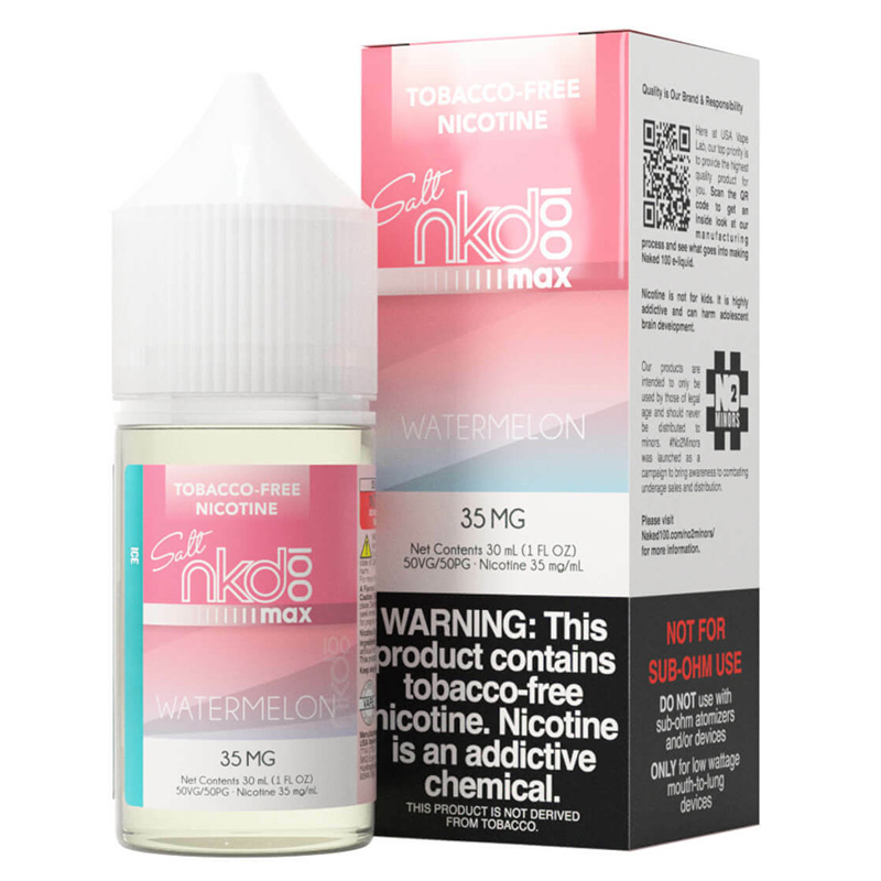 Naked 100 MAX Watermelon Ice Salt Tobacco Free Nicotine E-Juice 30ml