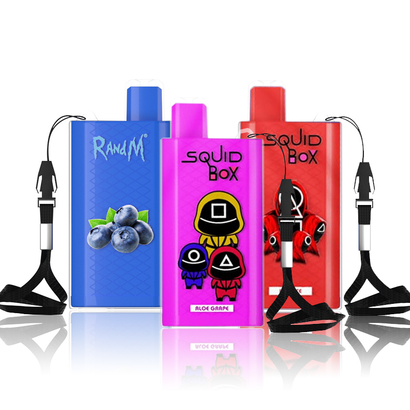 R and M Squid Box 5200 Puffs Rechargeable Disposab...